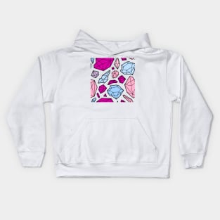 Rough Diamond Fashion Print Pink Blue White Kids Hoodie